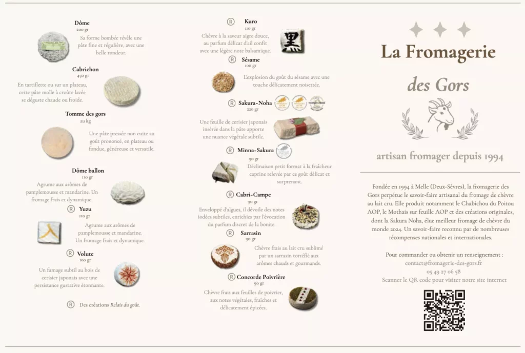 Catalogue Fromagerie des Gors Recto